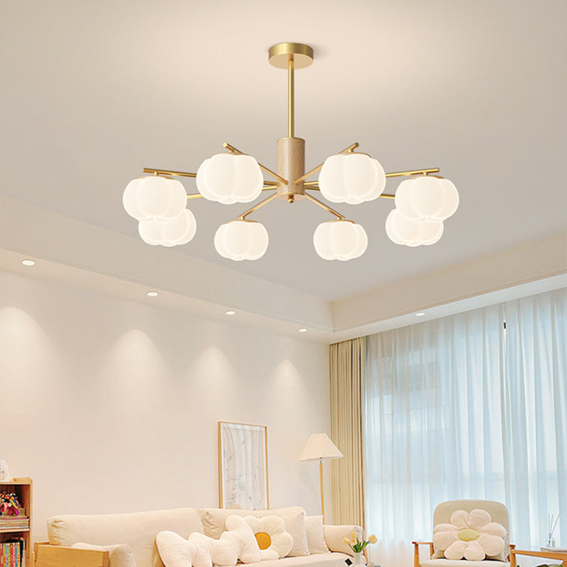 Modern Wooden Ball Chandelier Light