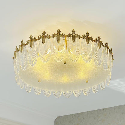 Round Decorative Glass Chandelier Ceiling Light