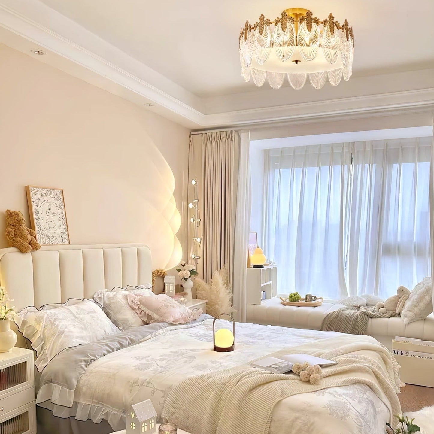 Round Decorative Glass Chandelier Ceiling Light