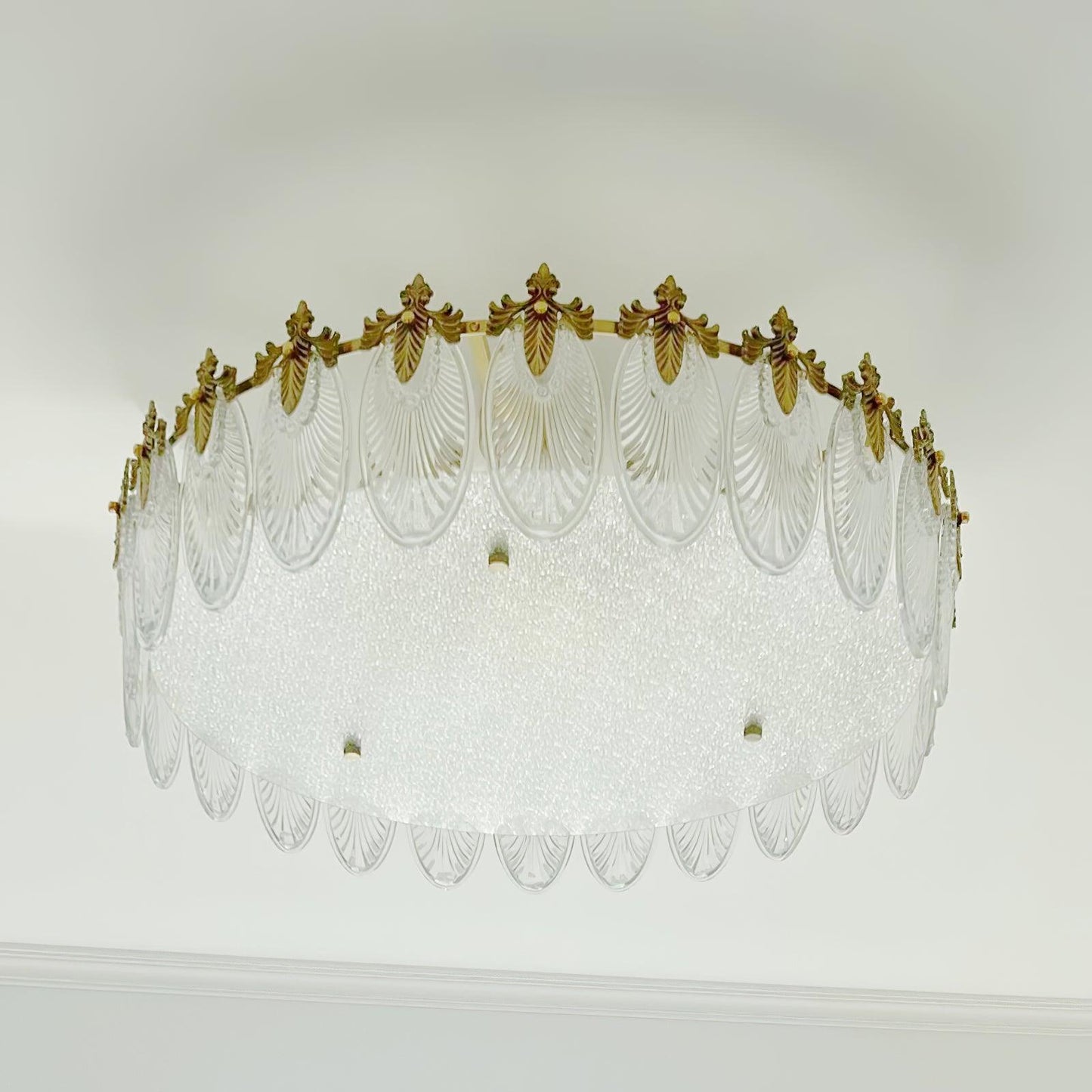 Round Decorative Glass Chandelier Ceiling Light