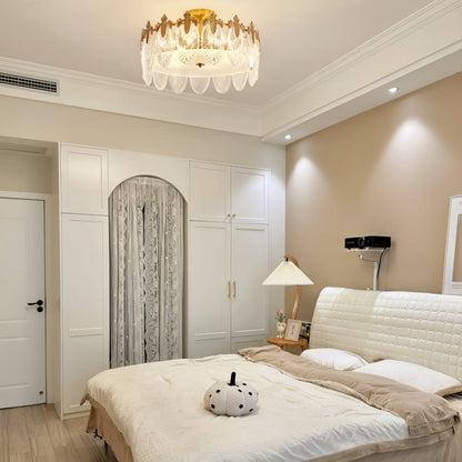 Round Decorative Glass Chandelier Ceiling Light