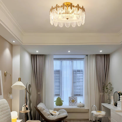 Round Decorative Glass Chandelier Ceiling Light
