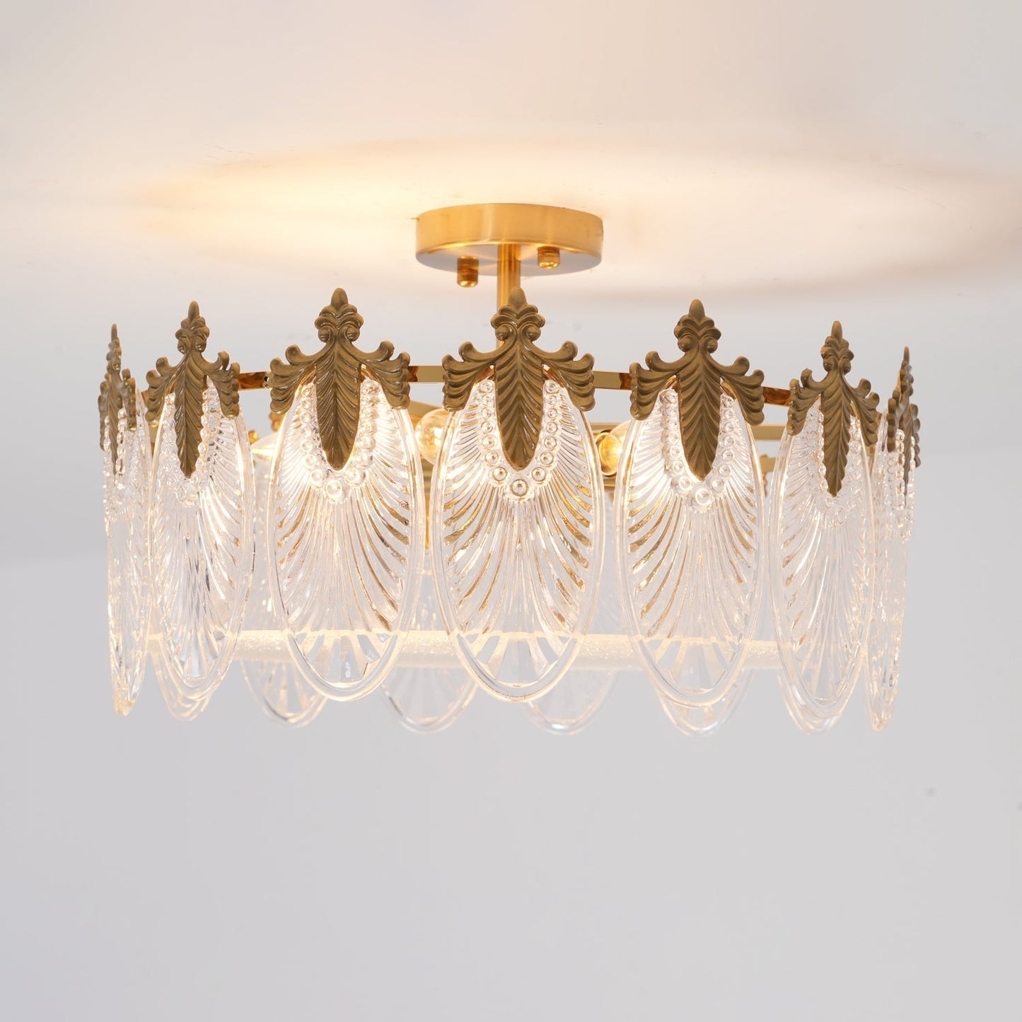 Round Decorative Glass Chandelier Ceiling Light