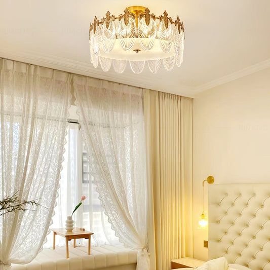 Round Decorative Glass Chandelier Ceiling Light