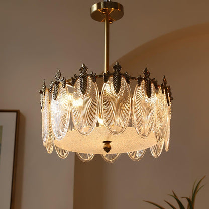 Round Decorative Glass Chandelier Ceiling Light
