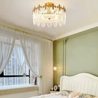 Round Decorative Glass Chandelier Ceiling Light