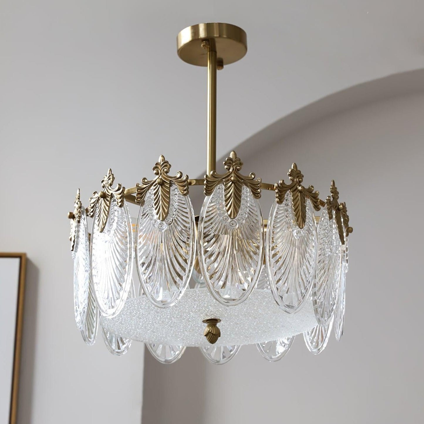 Round Decorative Glass Chandelier Ceiling Light
