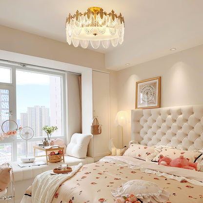 Round Decorative Glass Chandelier Ceiling Light