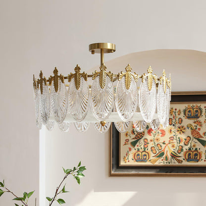 Round Decorative Glass Chandelier Ceiling Light