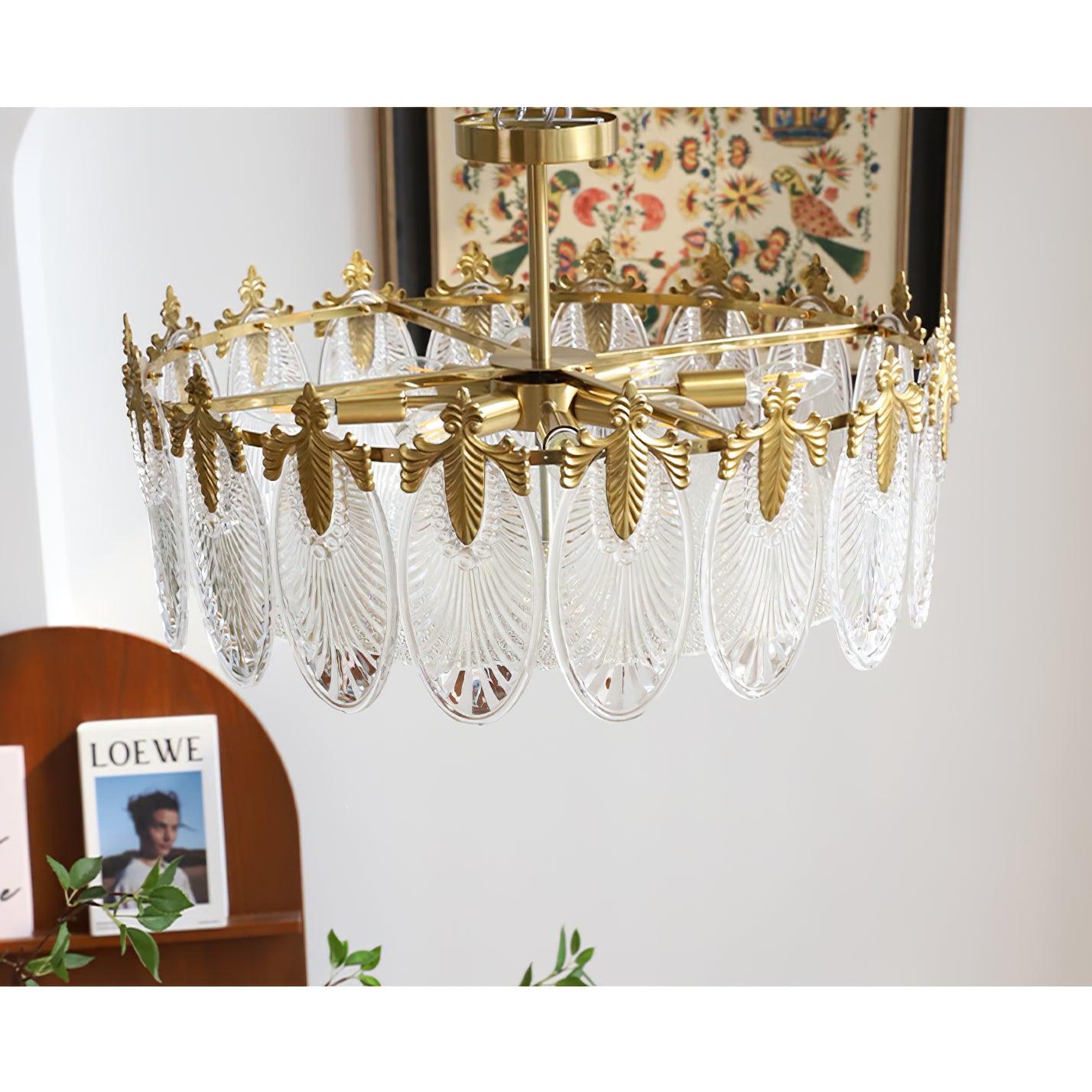 Round Decorative Glass Chandelier Ceiling Light