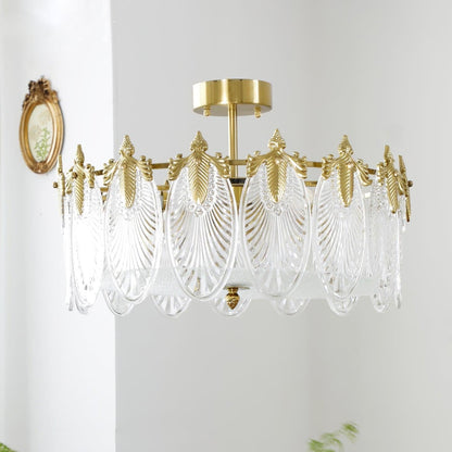 Round Decorative Glass Chandelier Ceiling Light