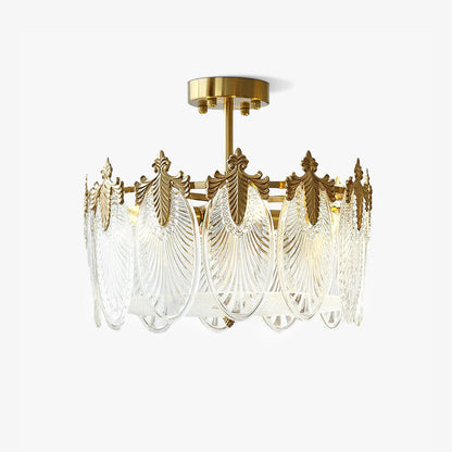 Round Decorative Glass Chandelier Ceiling Light