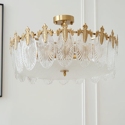 Round Decorative Glass Chandelier Ceiling Light
