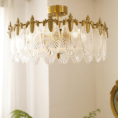 Round Decorative Glass Chandelier Ceiling Light
