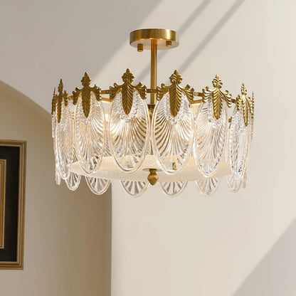 Round Decorative Glass Chandelier Ceiling Light