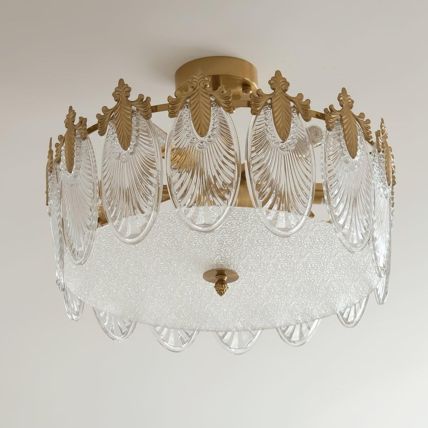 Round Decorative Glass Chandelier Ceiling Light
