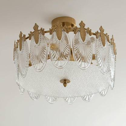 Round Decorative Glass Chandelier Ceiling Light