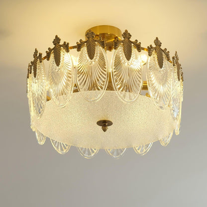 Round Decorative Glass Chandelier Ceiling Light