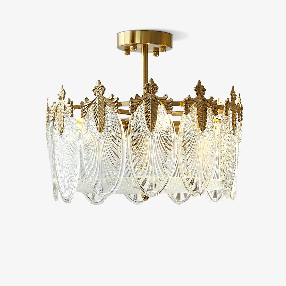 Round Decorative Glass Chandelier Ceiling Light