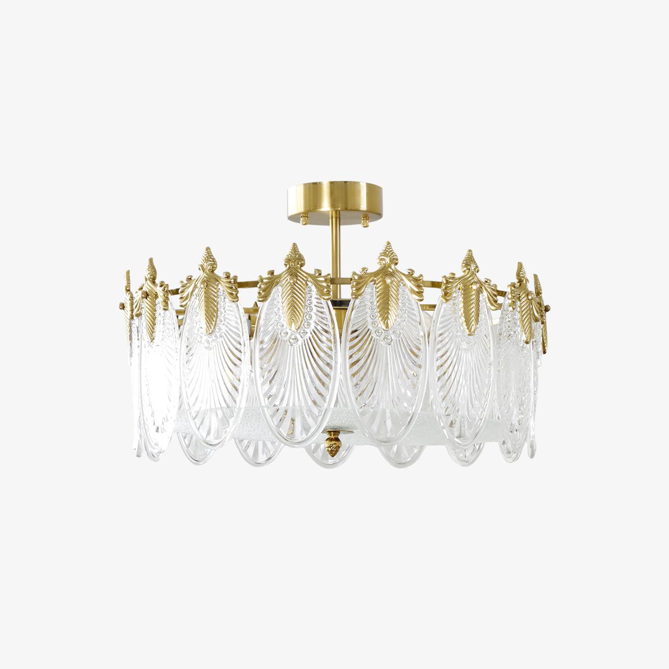 Round Decorative Glass Chandelier Ceiling Light