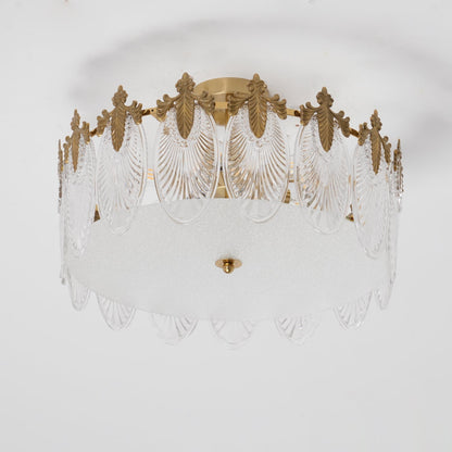 Round Decorative Glass Chandelier Ceiling Light