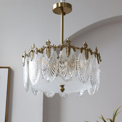 Round Decorative Glass Chandelier Ceiling Light