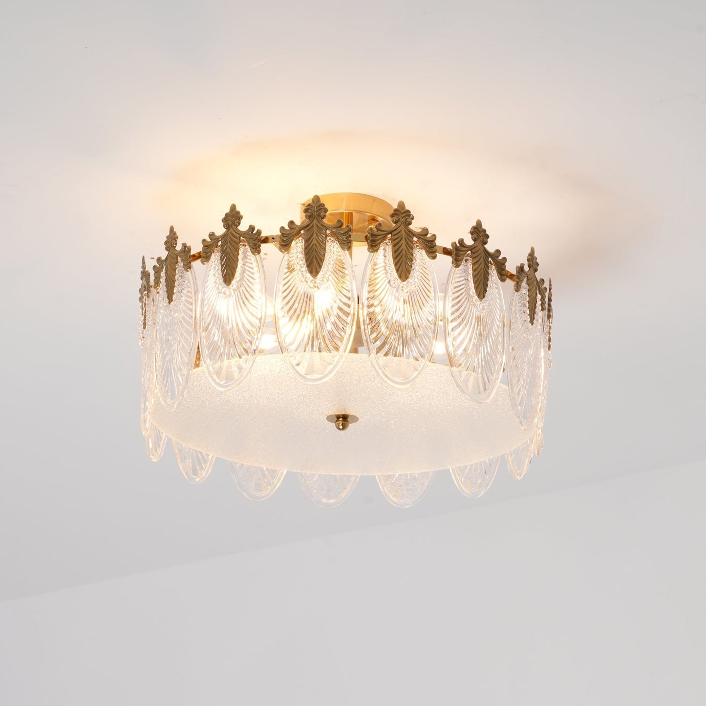 Round Decorative Glass Chandelier Ceiling Light