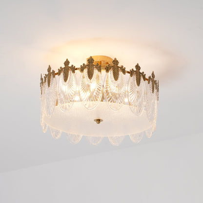 Round Decorative Glass Chandelier Ceiling Light