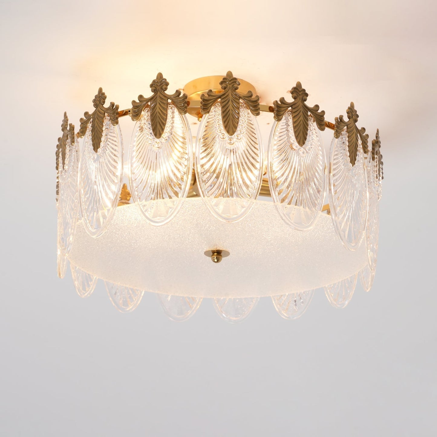 Round Decorative Glass Chandelier Ceiling Light