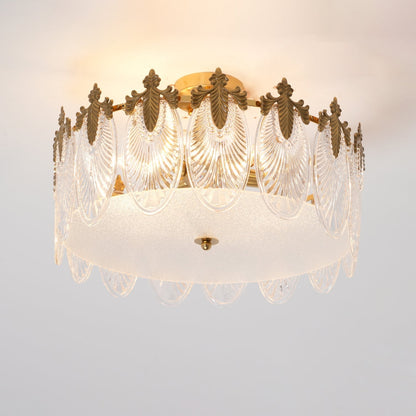 Round Decorative Glass Chandelier Ceiling Light