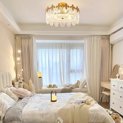 Round Decorative Glass Chandelier Ceiling Light