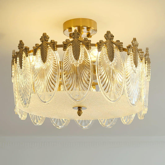 Round Decorative Glass Chandelier Ceiling Light