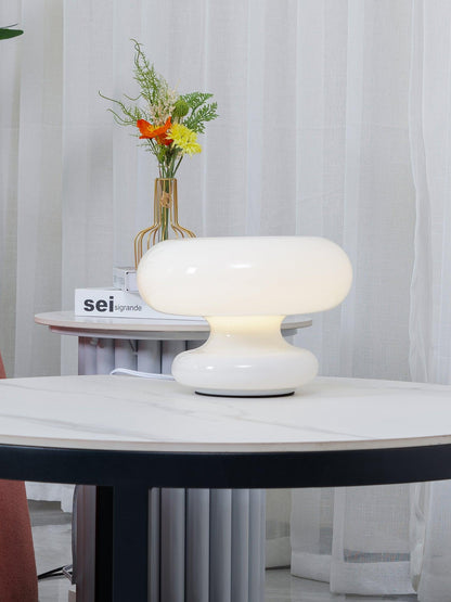 Modern Donut Table Lamp with Glass Shade