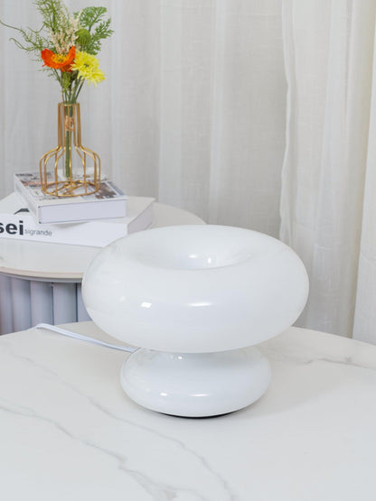 Modern Donut Table Lamp with Glass Shade