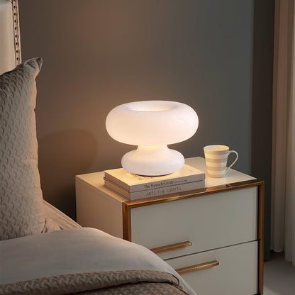 Modern Donut Table Lamp with Glass Shade
