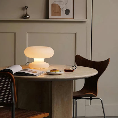 Modern Donut Table Lamp with Glass Shade