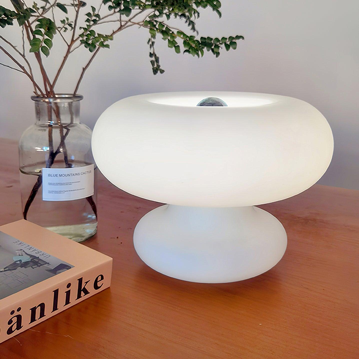 Modern Donut Table Lamp with Glass Shade