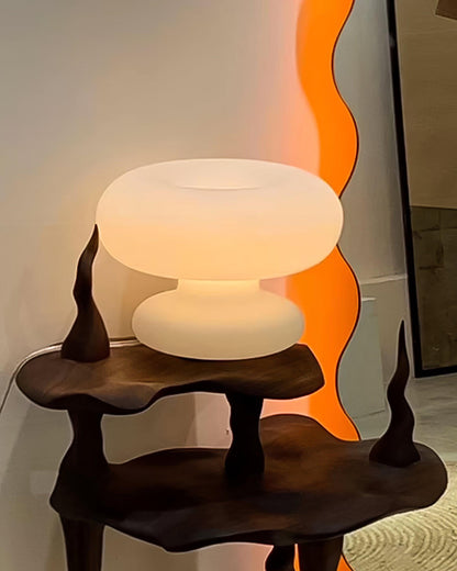 Modern Donut Table Lamp with Glass Shade