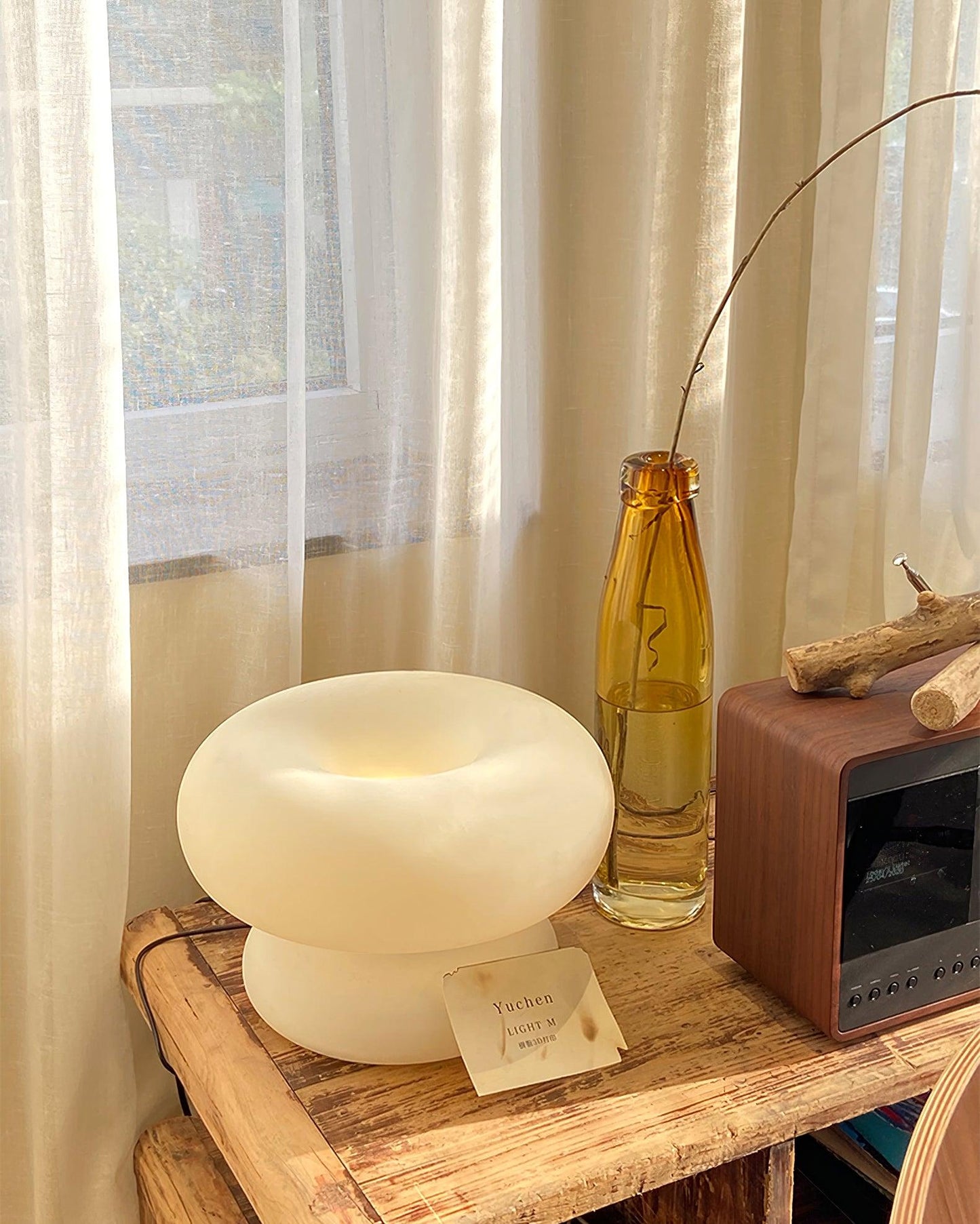 Modern Donut Table Lamp with Glass Shade
