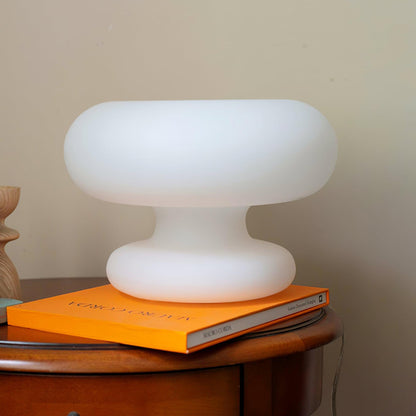 Modern Donut Table Lamp with Glass Shade