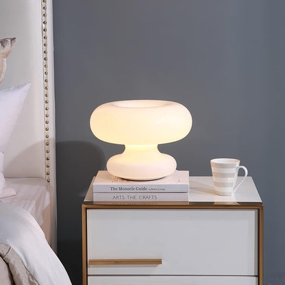 Modern Donut Table Lamp with Glass Shade