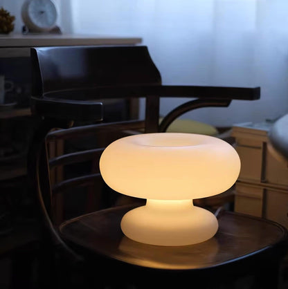 Modern Donut Table Lamp with Glass Shade