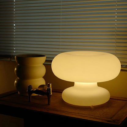 Modern Donut Table Lamp with Glass Shade