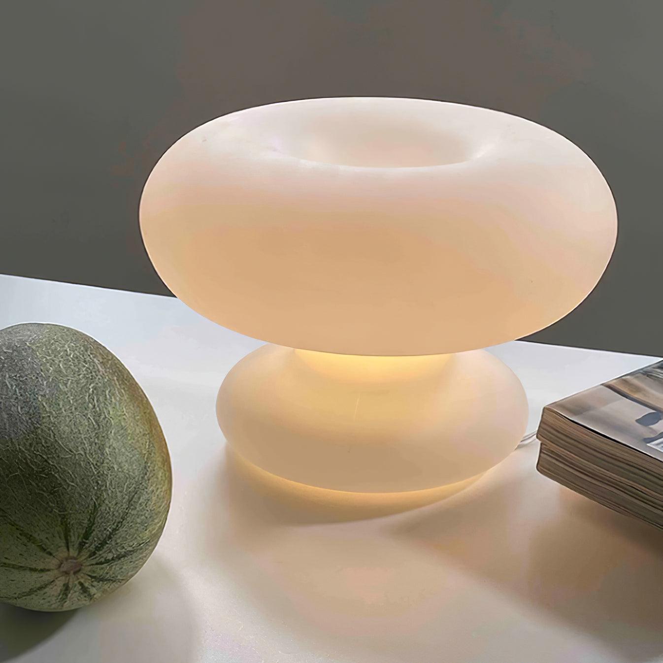 Modern Donut Table Lamp with Glass Shade