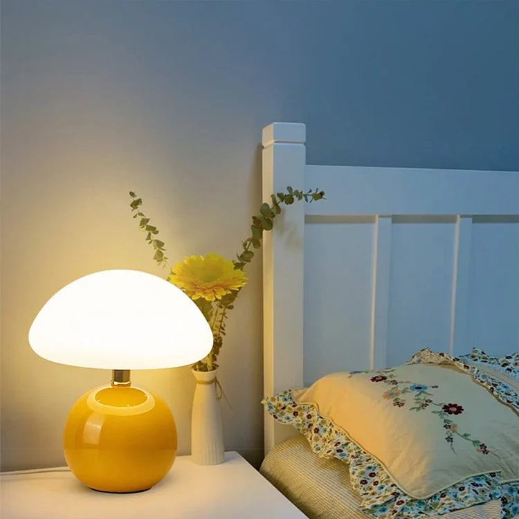 French Cream Mushroom LED Table Lamp
