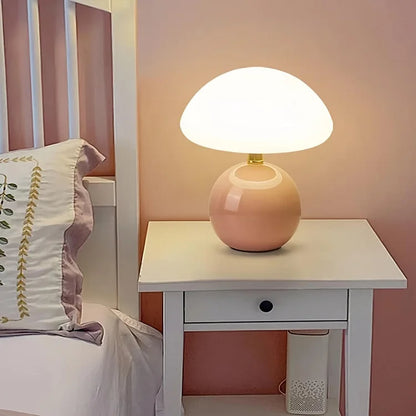 French Cream Mushroom LED Table Lamp