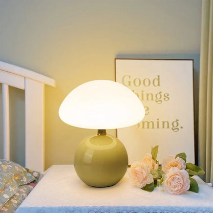 French Cream Mushroom LED Table Lamp