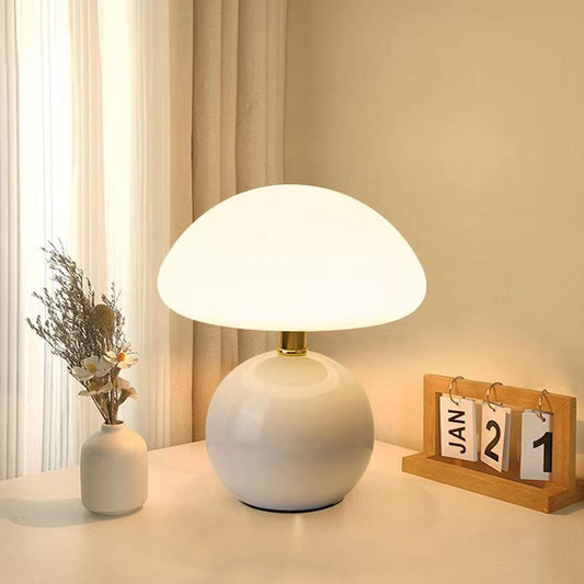 French Cream Mushroom LED Table Lamp