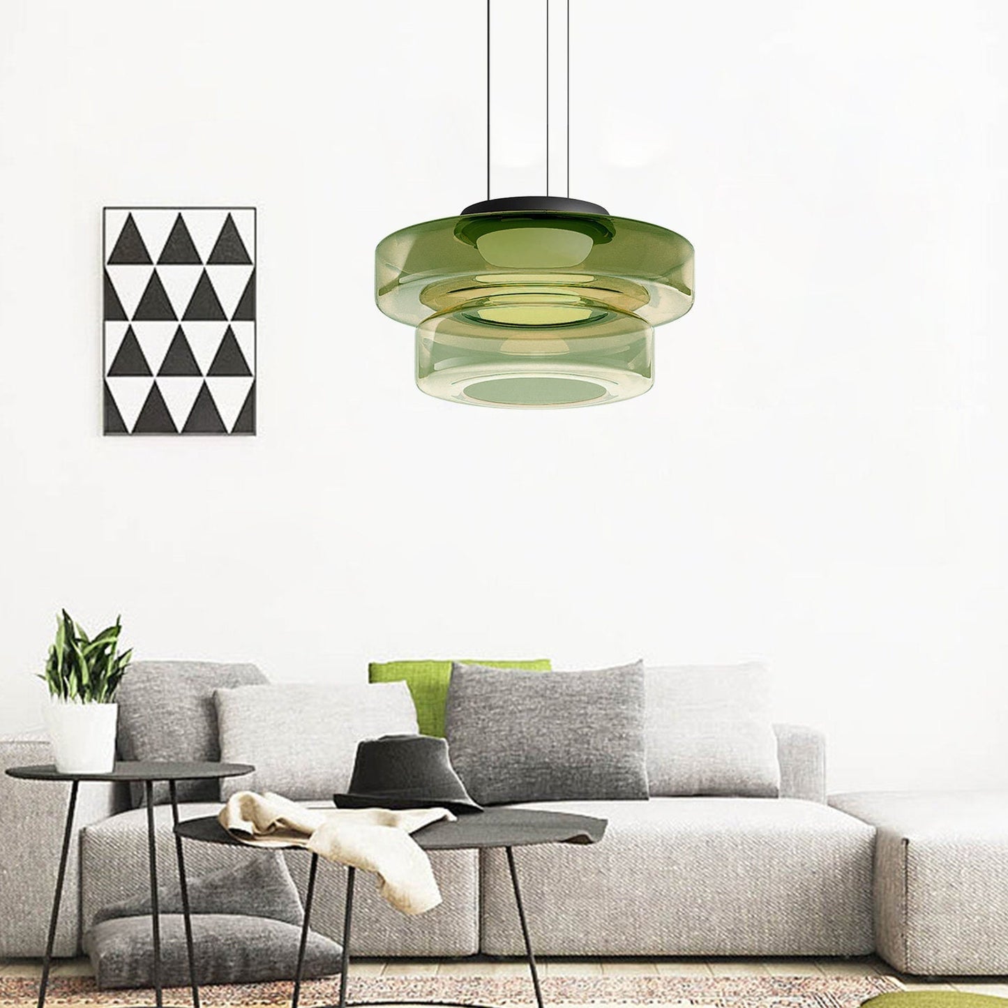 Bauhaus Glass Pendant Light Fixture