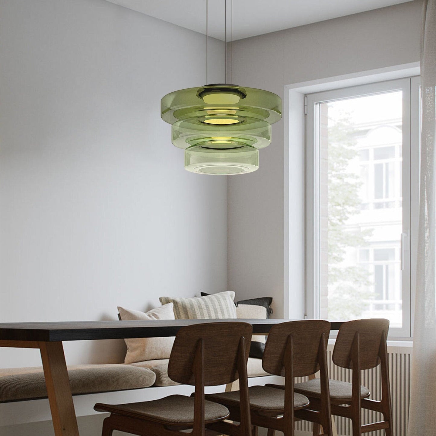 Bauhaus Glass Pendant Light Fixture